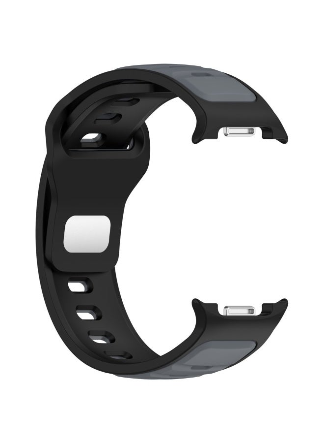 سوار سيليكون لساعة سامسونج جالاكسي 8 مقاس 40 مم و44 مم / ساعة جالاكسي 8 كلاسيك مقاس 46 مم، سوار رياضي ثنائي اللون - (رمادي/أسود) - Image 4